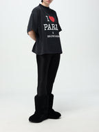 I LOVE PARIS BLACK CROP TOP TRICOU