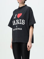 I LOVE PARIS BLACK CROP TOP TRICOU