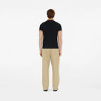 Tricou polo negru din bumbac piqué, cu broderie