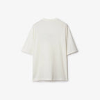 Tricou alb din bumbac cu broderie logo Rose