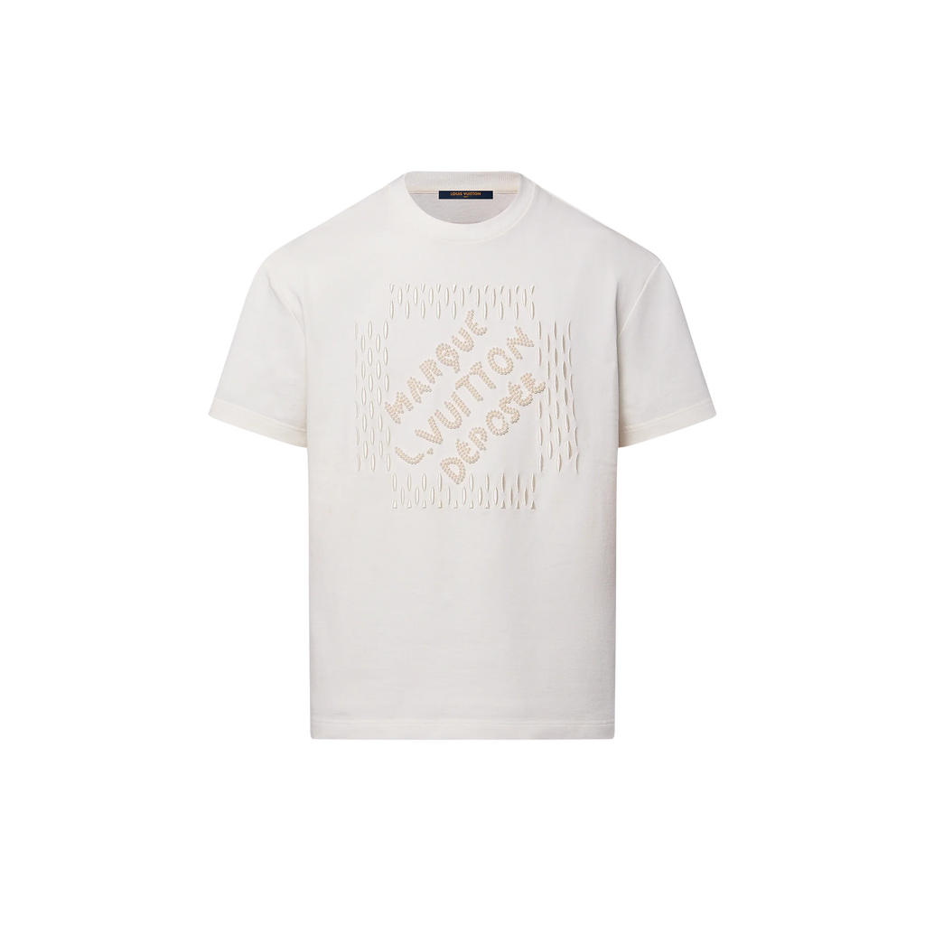 Tricou din bumbac cu semnătură brodată