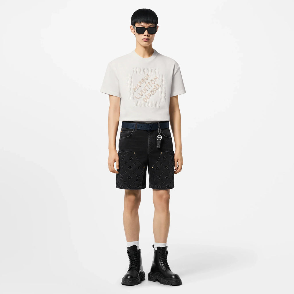 Tricou din bumbac cu semnătură brodată