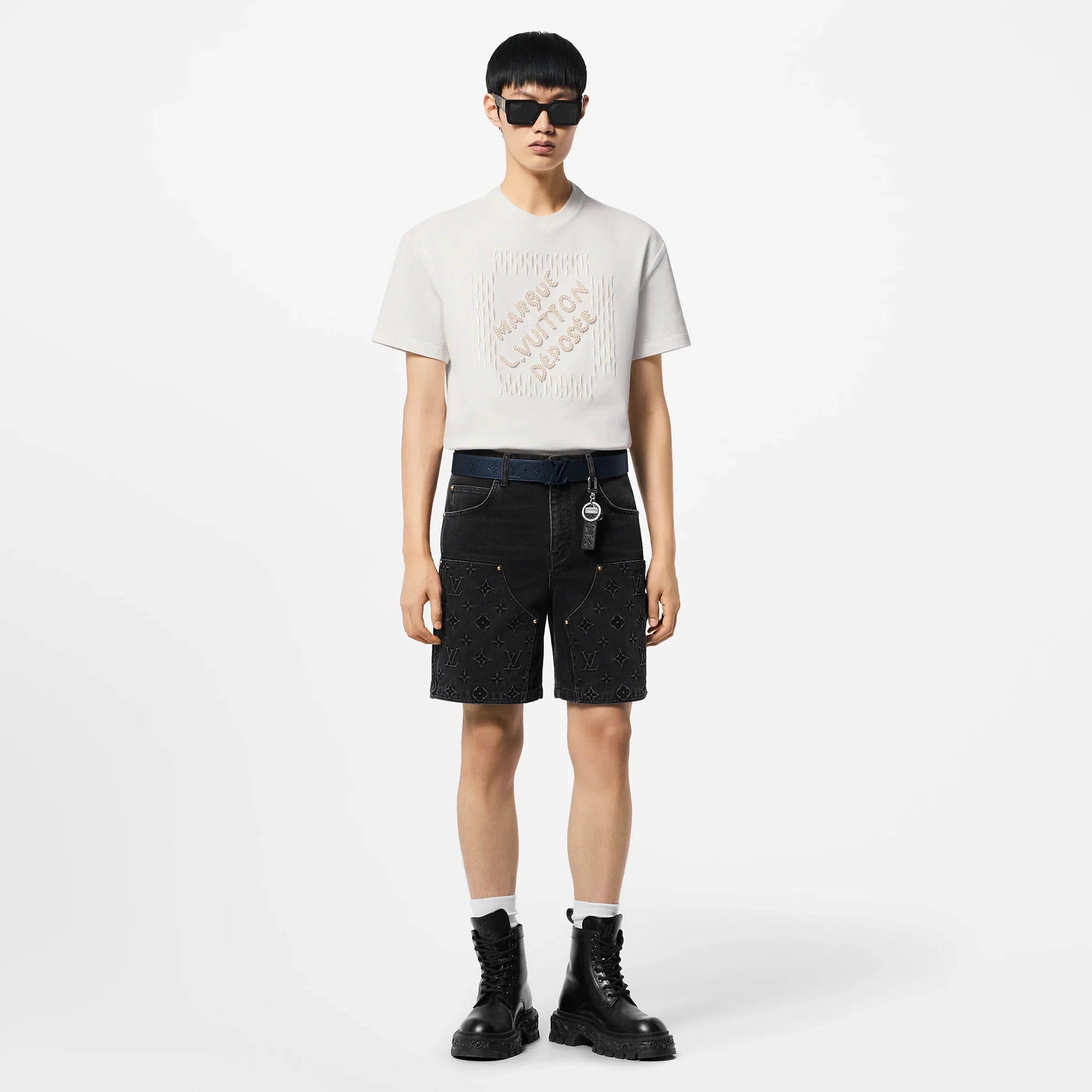 Tricou din bumbac cu semnătură brodată