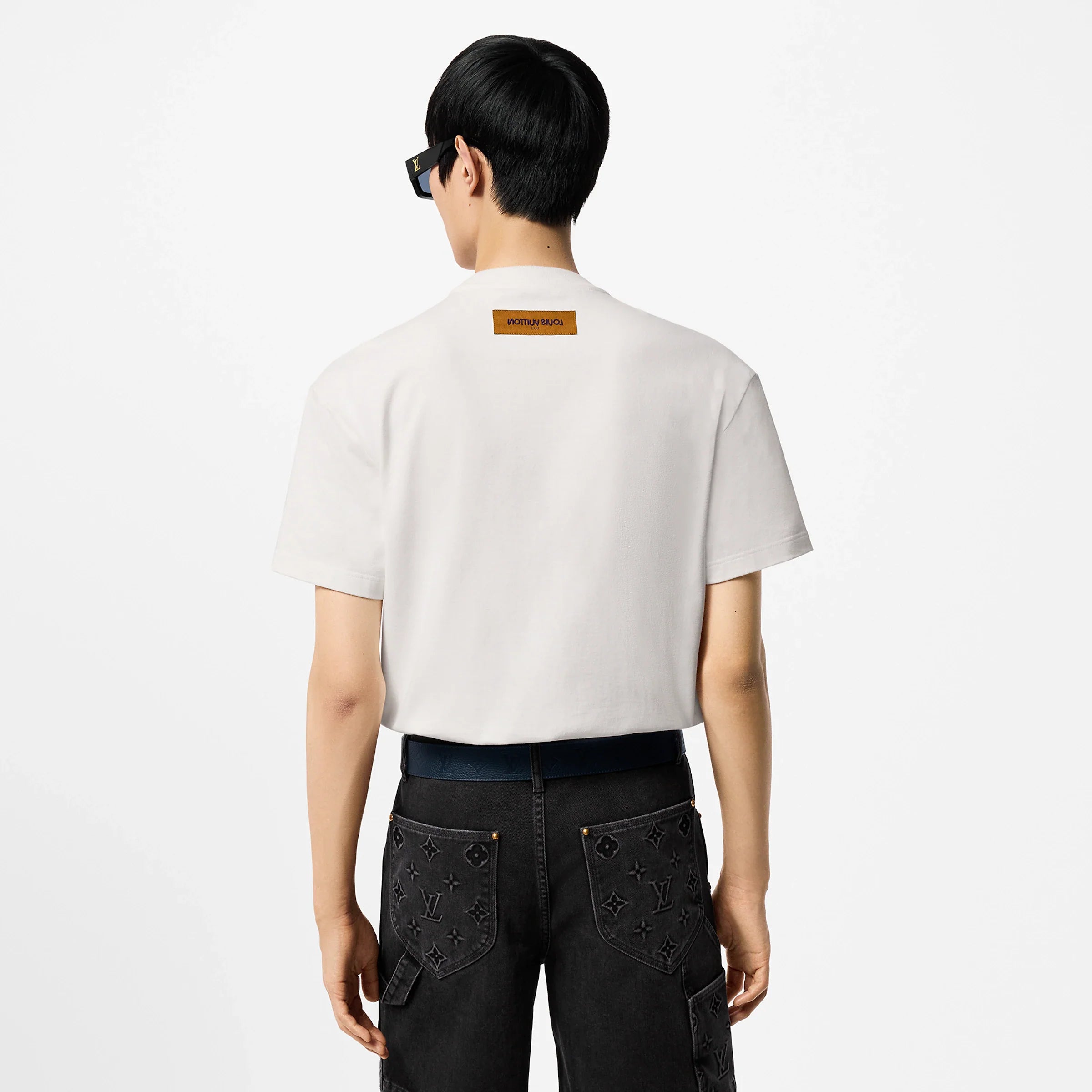 Tricou din bumbac cu semnătură brodată