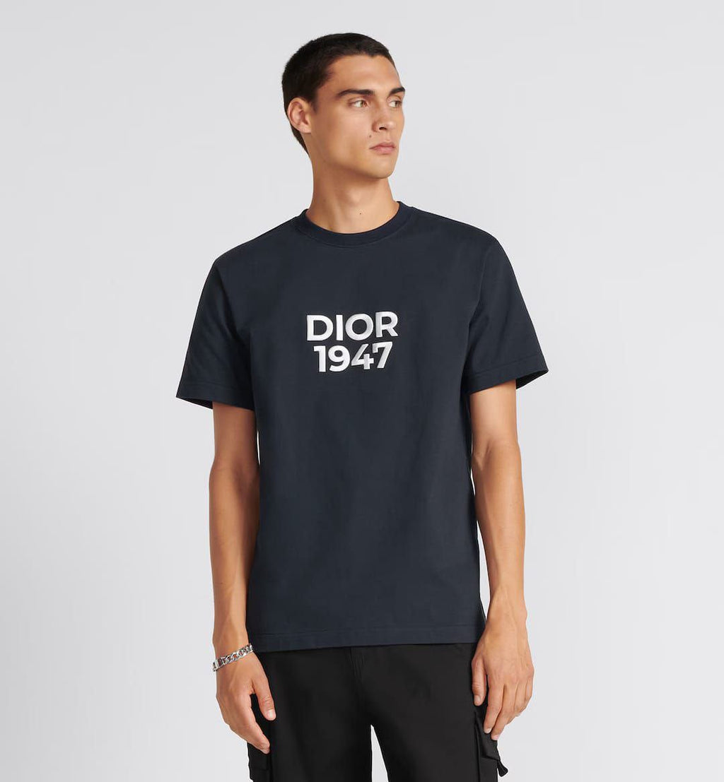 Tricou din jerseu de bumbac bleumarin, croială lejeră, 1947