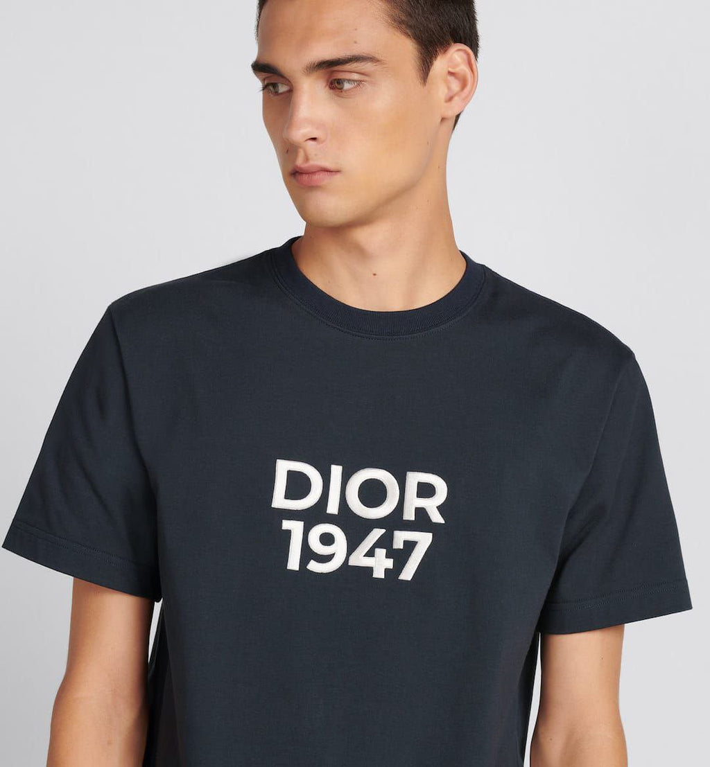 Tricou din jerseu de bumbac bleumarin, croială lejeră, 1947