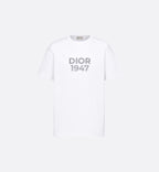 Tricou din jerseu de bumbac alb, model Relaxed Fit, 1947