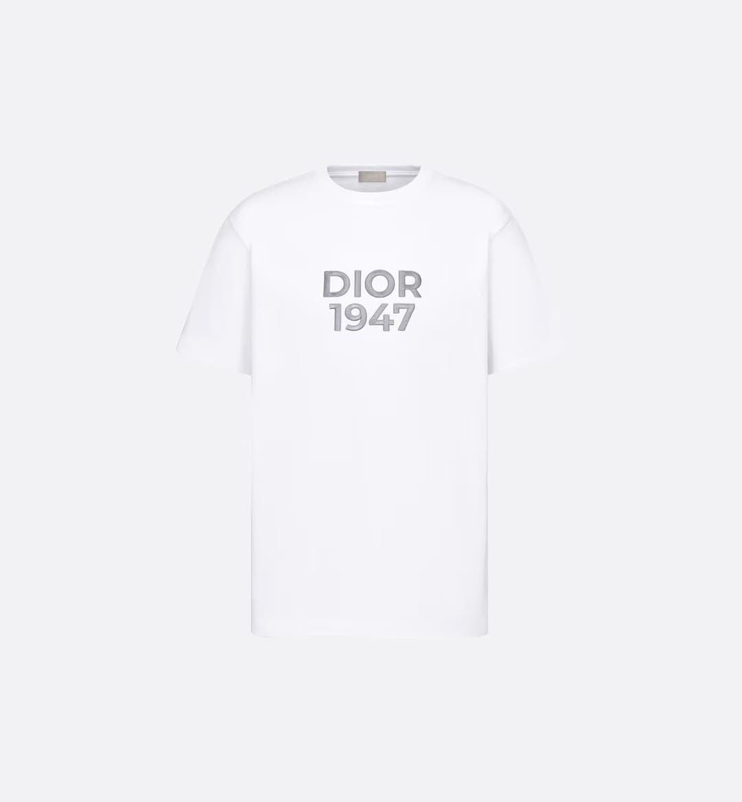 Tricou din jerseu de bumbac alb, model Relaxed Fit, 1947
