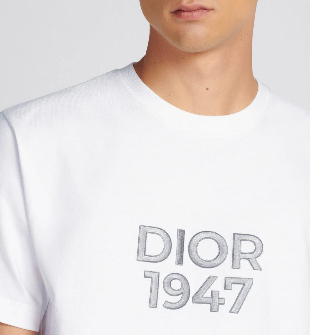 Tricou din jerseu de bumbac alb, model Relaxed Fit, 1947