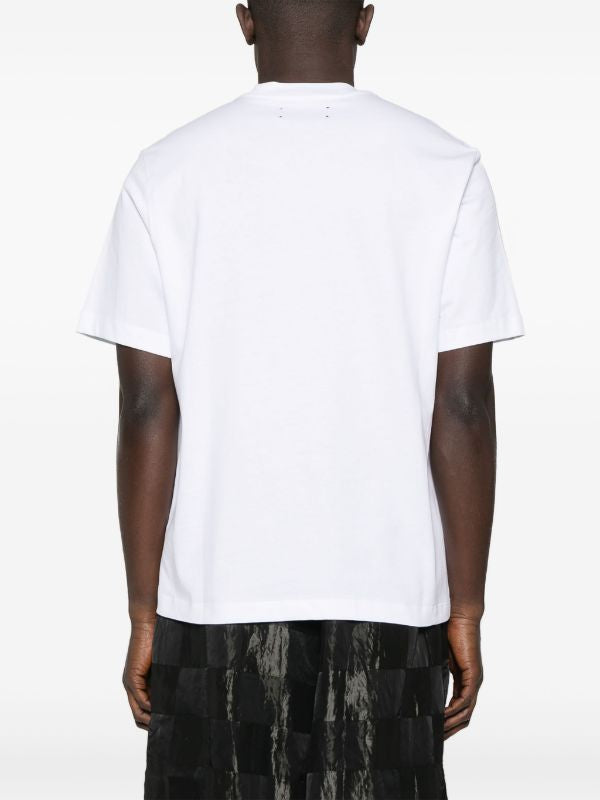 Tricou alb din bumbac cu imprimeu logo