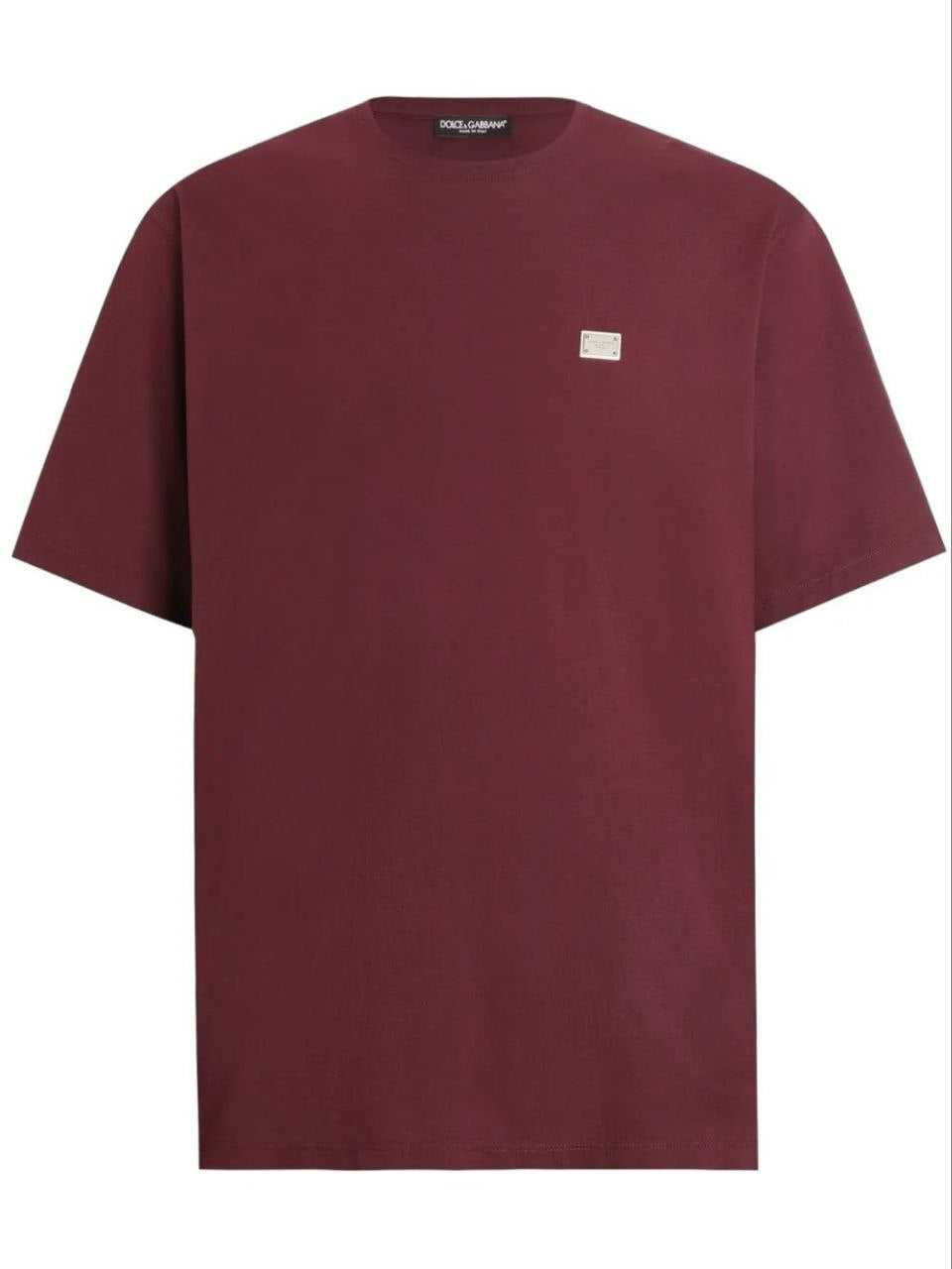 Tricou din bumbac Bordeaux cu etichetă