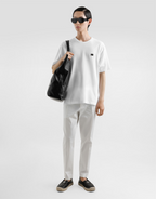 Tricou alb din bumbac cu etichetă