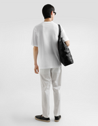 Tricou alb din bumbac cu etichetă