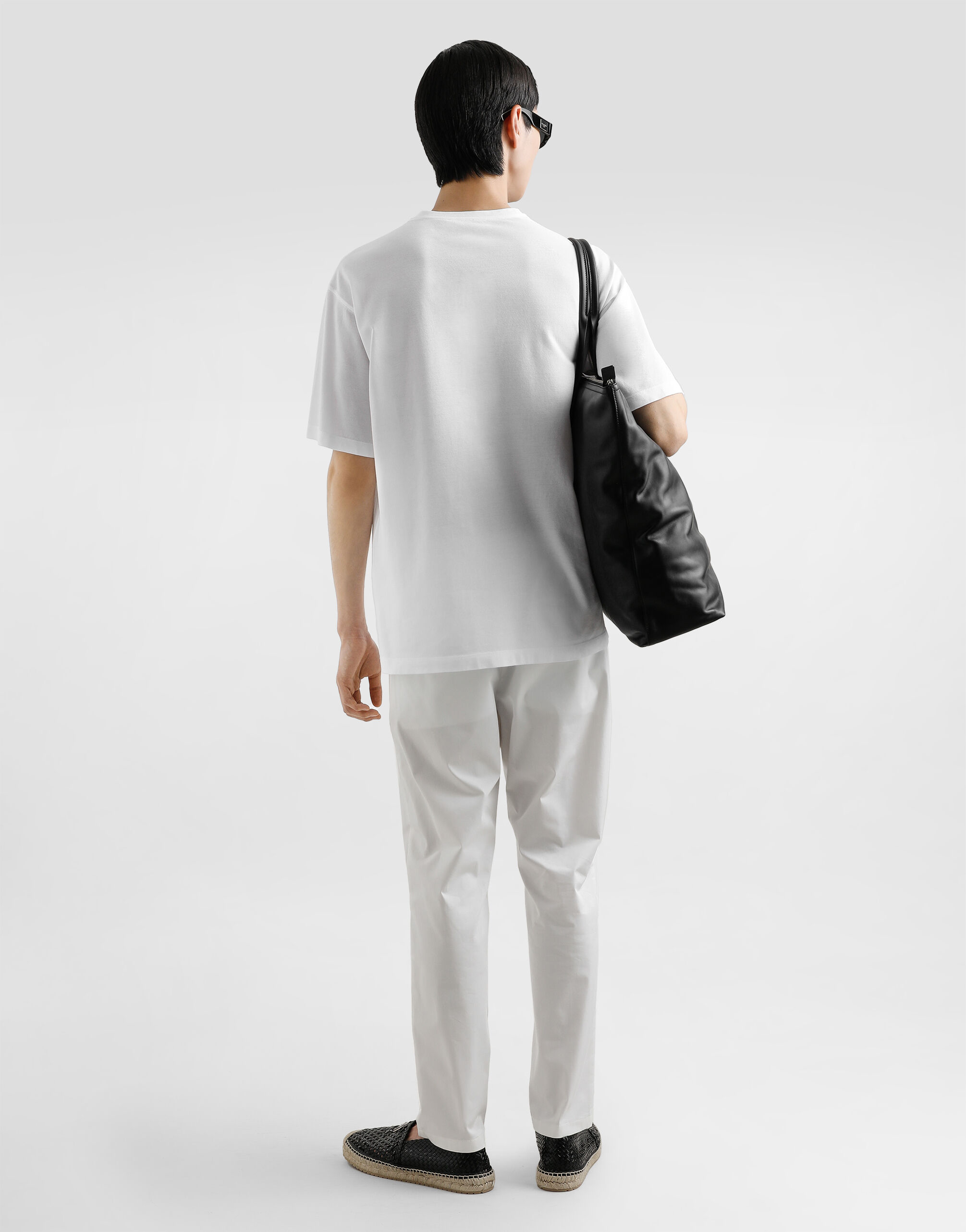 Tricou alb din bumbac cu etichetă