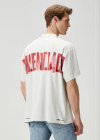 Tricou supradimensionat alb „Security Tape”