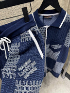 Set din jerseu de bumbac Damier Jacquard