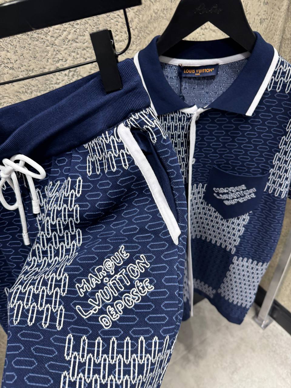 Set din jerseu de bumbac Damier Jacquard