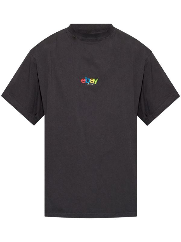 Ebay tricou supradimensionat gri închis