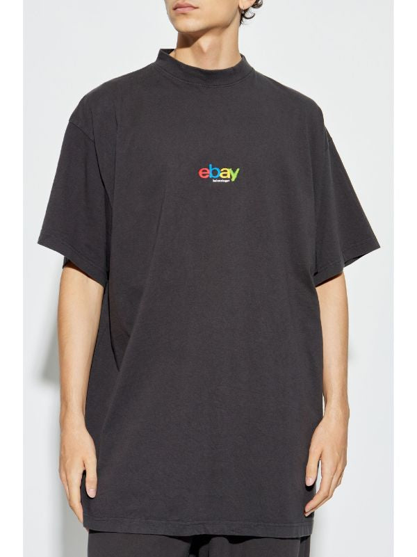 Ebay tricou supradimensionat gri închis