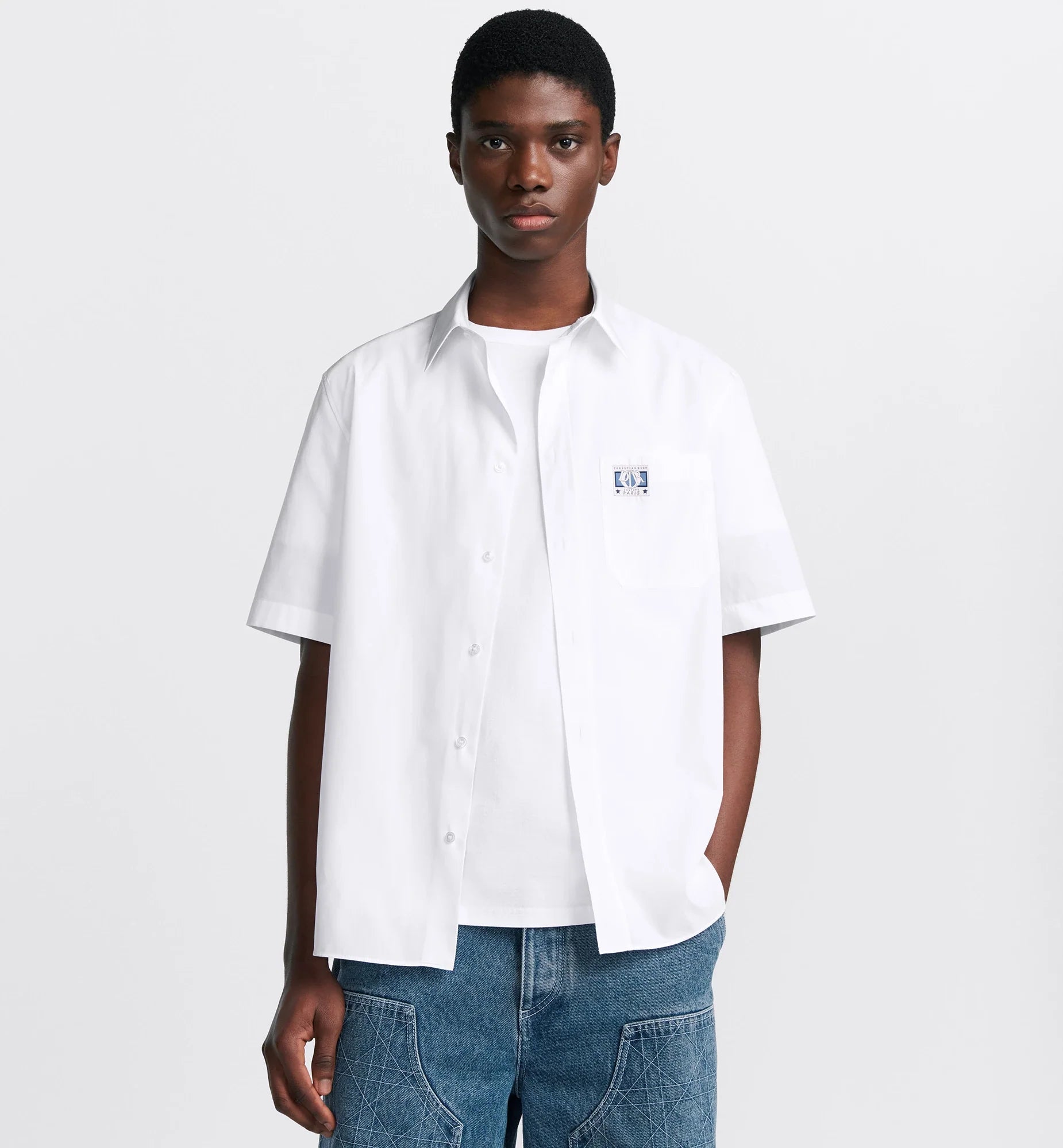 Cămașă albă cu mânecă scurtă Charm