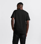 Tricou negru Couture Relaxed Fit cu broderie