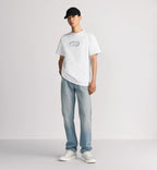 Tricou alb Couture Relaxed Fit cu broderie