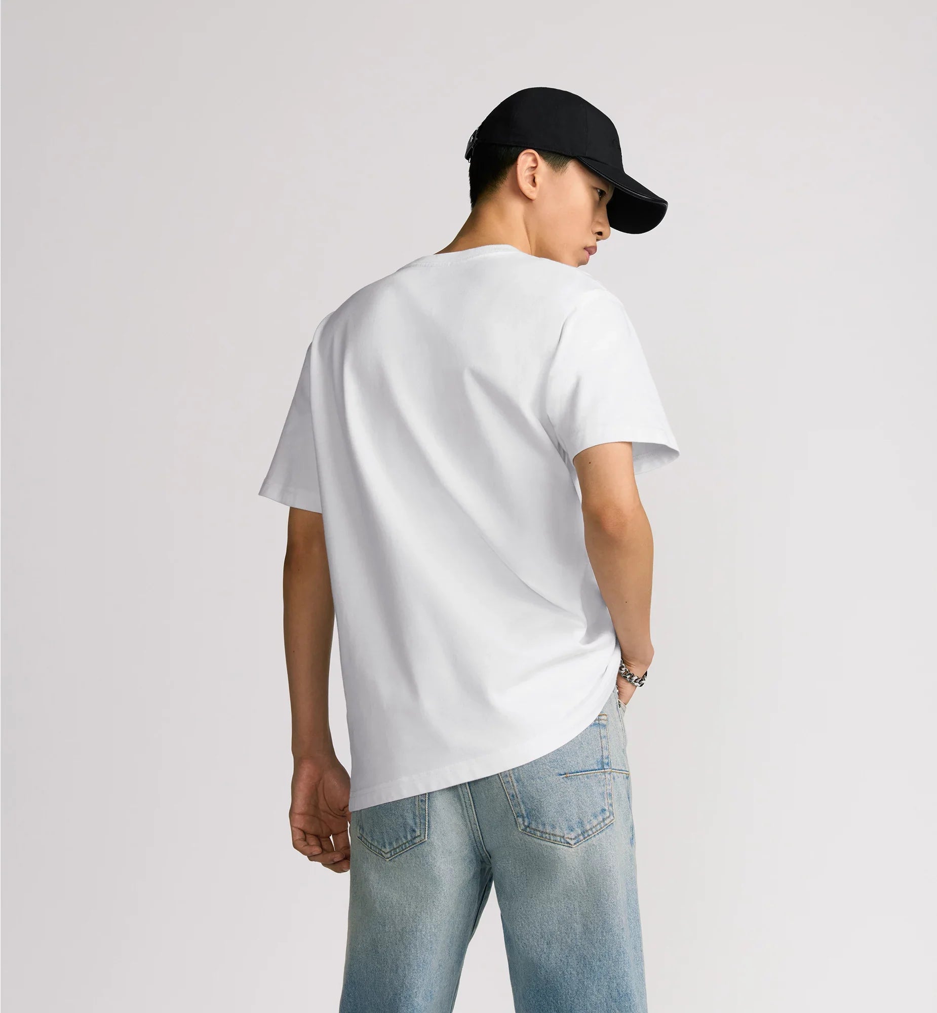 Tricou alb Couture Relaxed Fit cu broderie