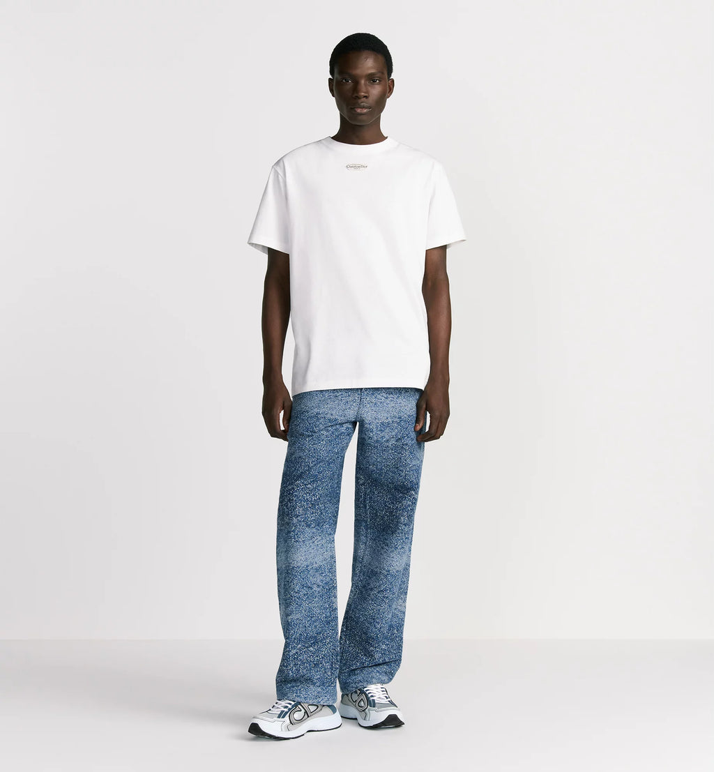 Tricou Relaxed Fit Alb cu Etichetă