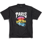 Tricou negru cu logo Paris Tropical