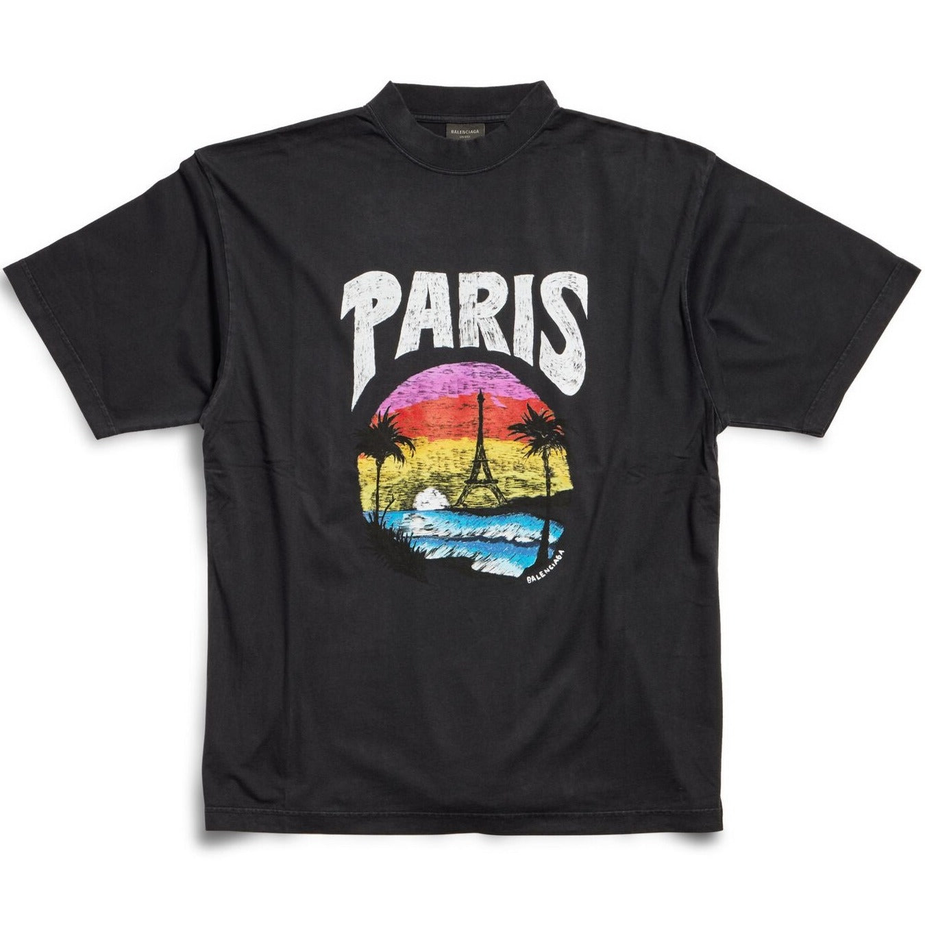 Tricou negru cu logo Paris Tropical