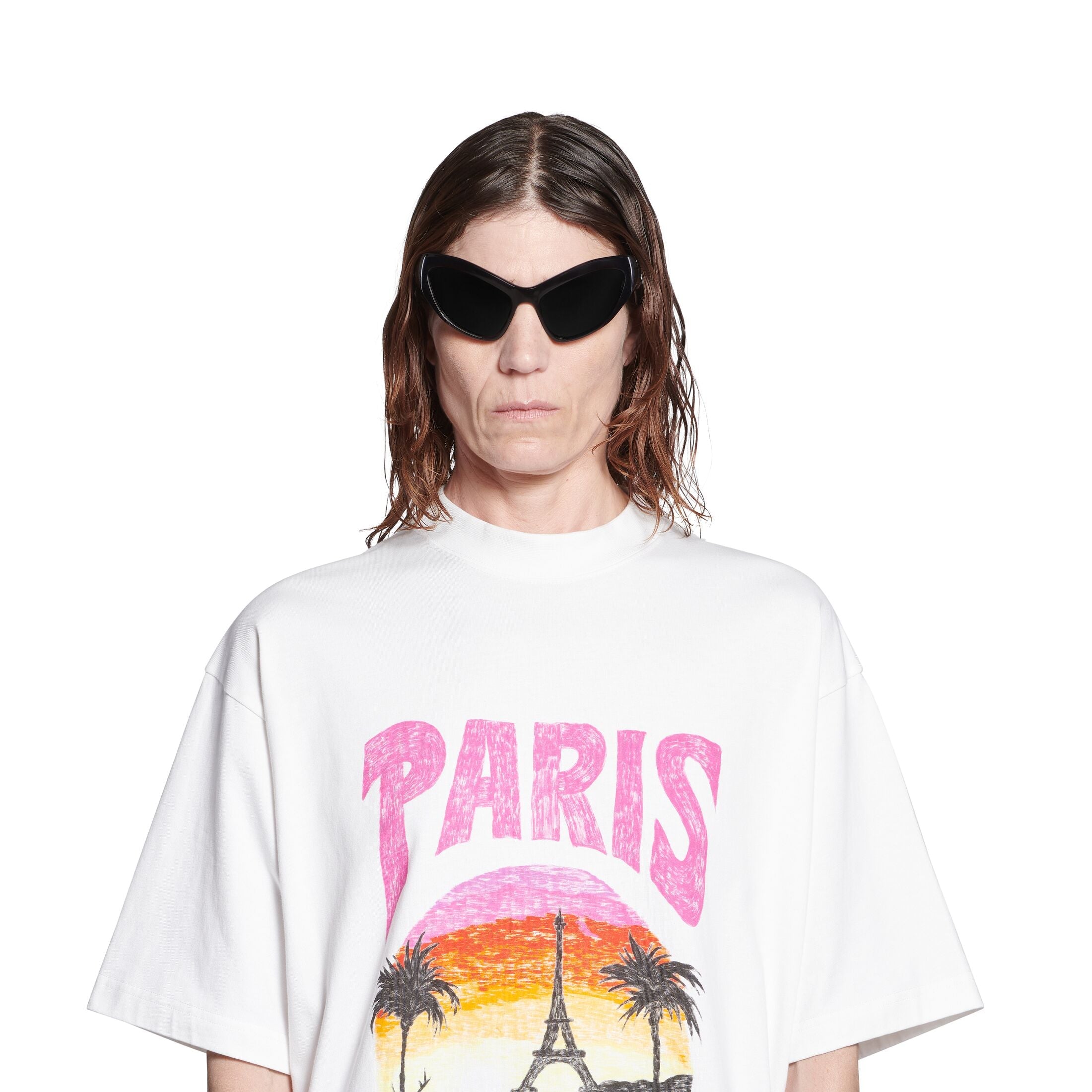 Tricou alb cu logo Paris Tropical