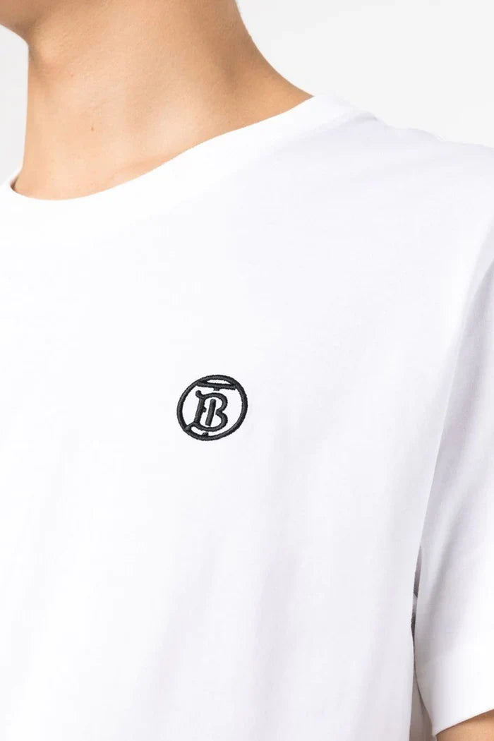 Tricou din bumbac alb cu monogramă