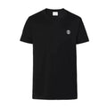 Tricou negru din bumbac cu motiv Monogramă