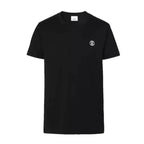 Tricou negru din bumbac cu motiv Monogramă