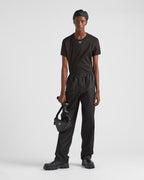 Tricou din bumbac negru cu logo-placă