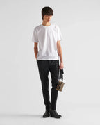 Tricou din bumbac alb elastic