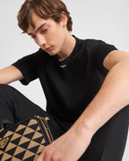 Tricou din bumbac negru elastic