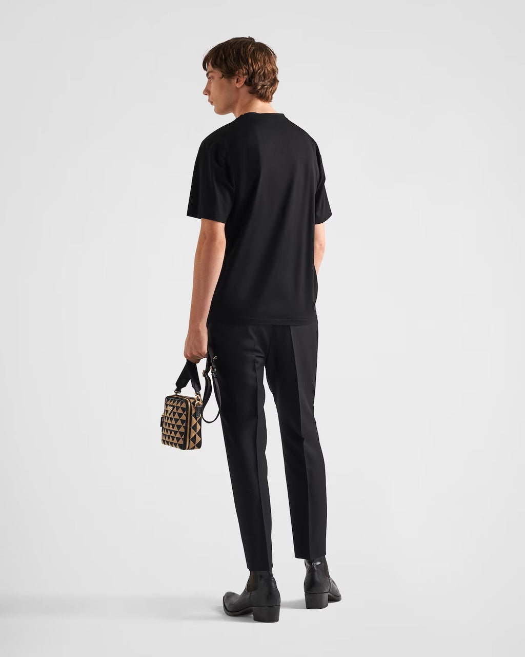 Tricou din bumbac negru elastic