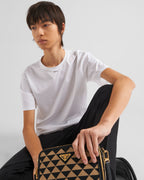 Tricou din bumbac alb elastic