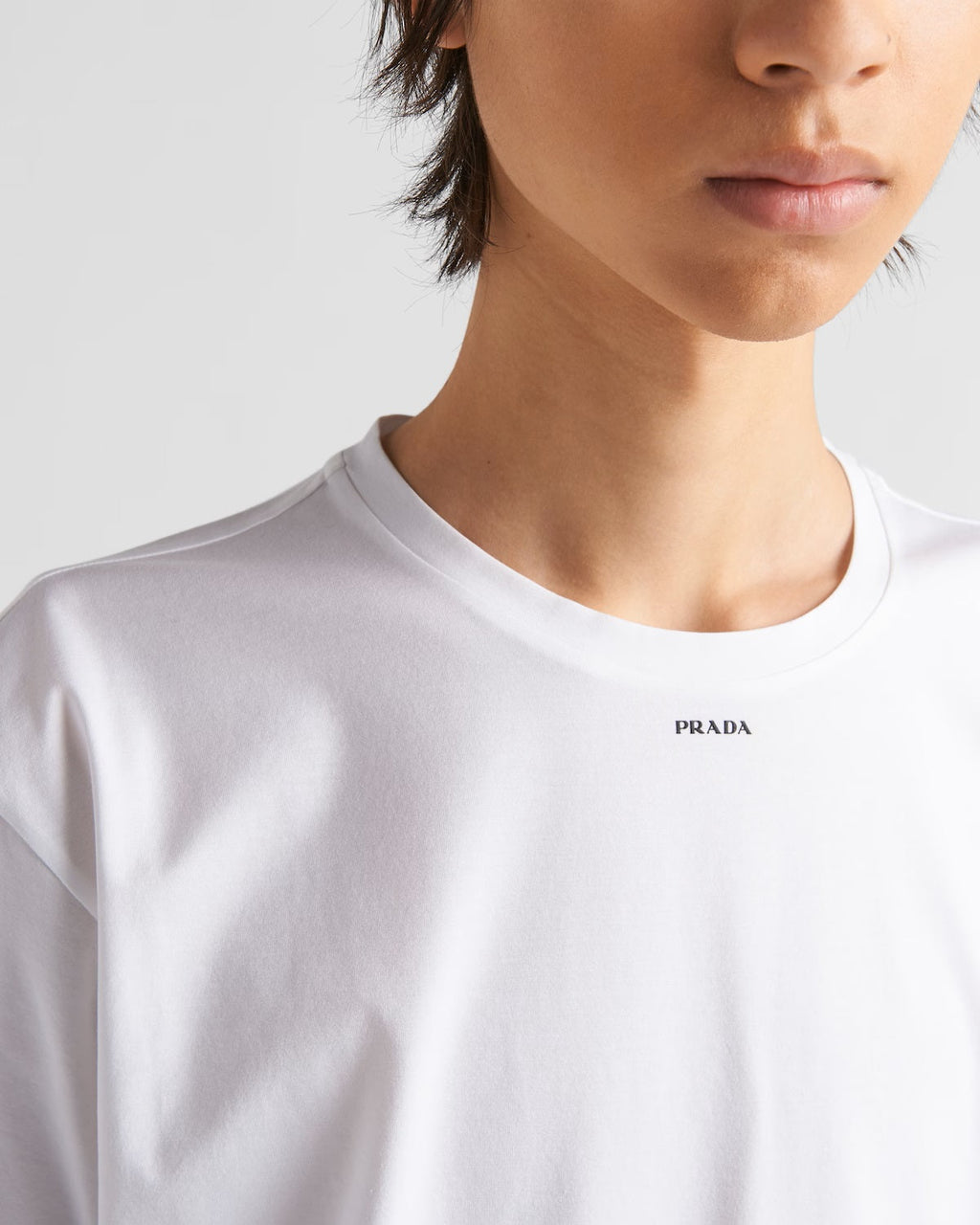 Tricou din bumbac alb elastic