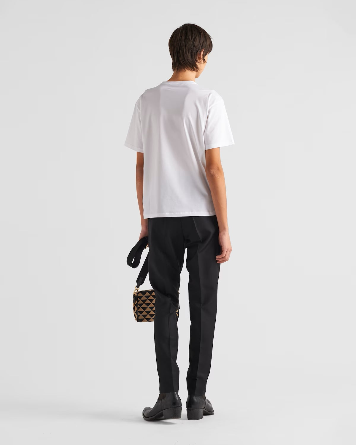 Tricou din bumbac alb elastic