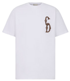 TRICOU ALB RELAXED FIT CD INTERLACED