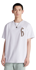 TRICOU ALB RELAXED FIT CD INTERLACED