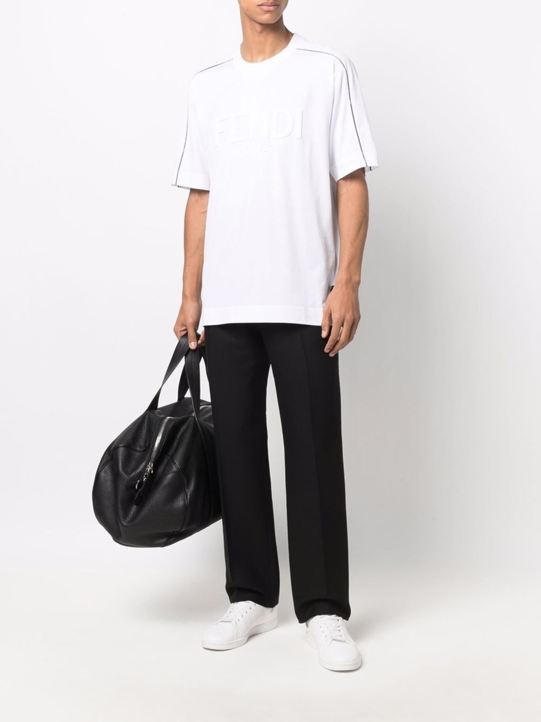 Tricou alb Roma cu logo în relief