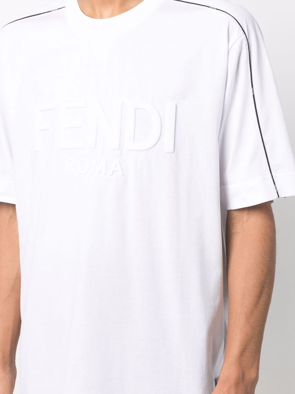 Tricou alb Roma cu logo în relief