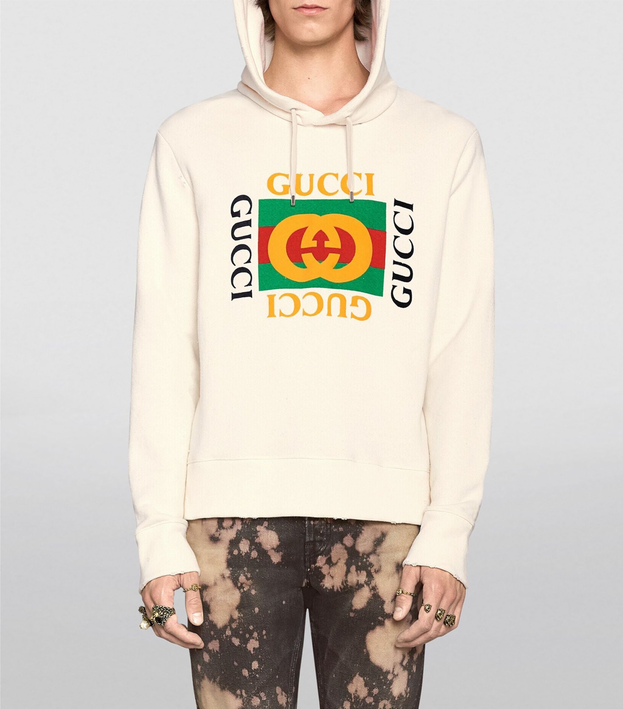 Hanorac alb cu logo vintage