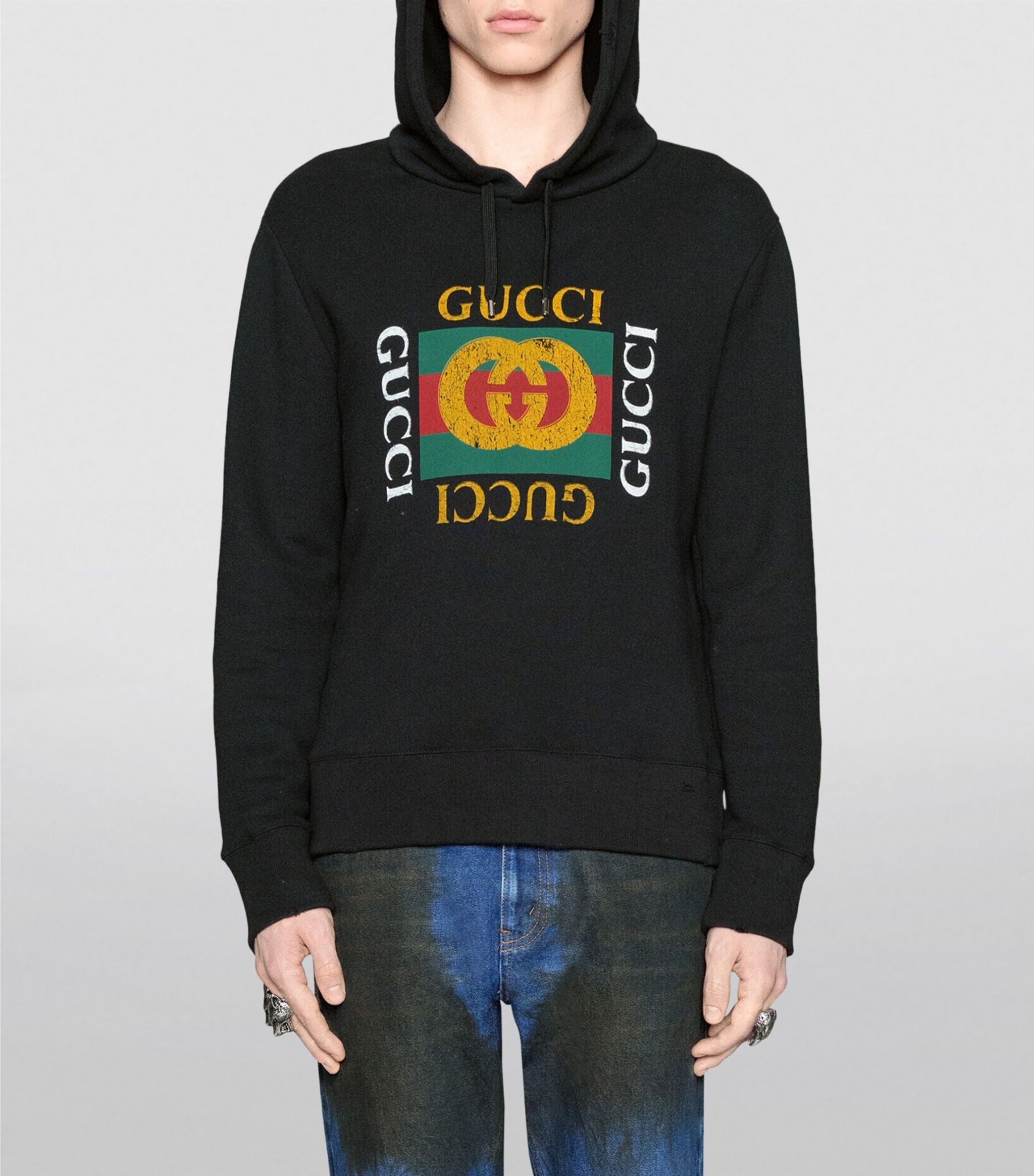 Hanorac negru cu logo vintage