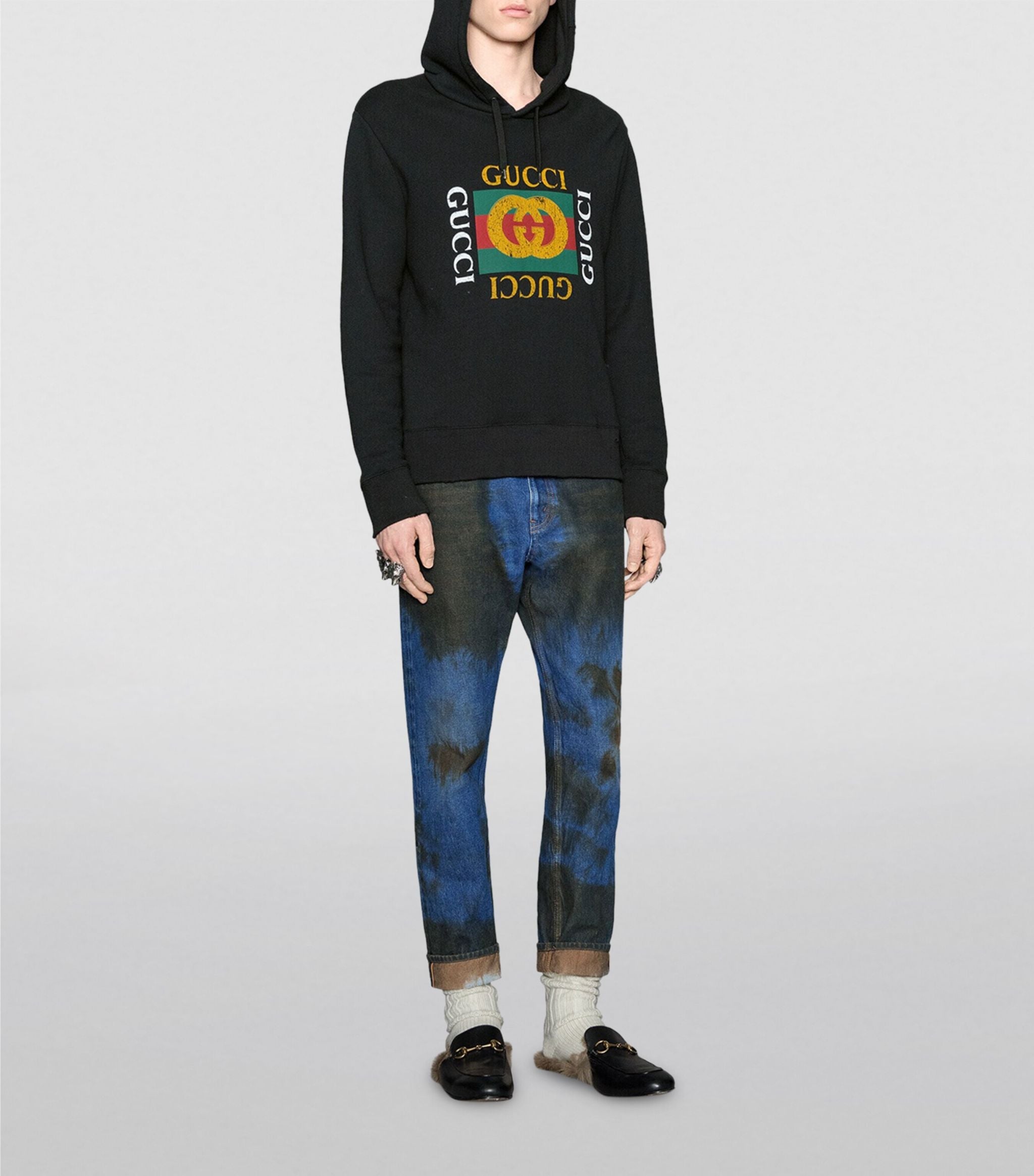 Hanorac negru cu logo vintage