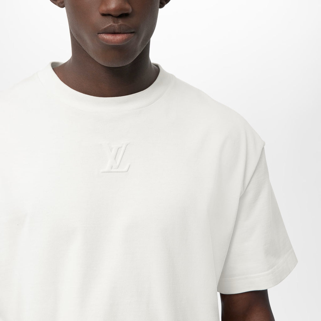 Tricou alb cu logo embosat