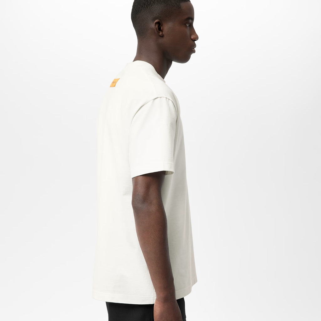 Tricou alb cu logo embosat